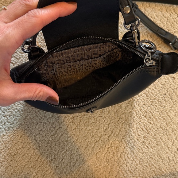 Longchamp Black Crossbody Bag mini le pilage leather - Picture 6 of 10